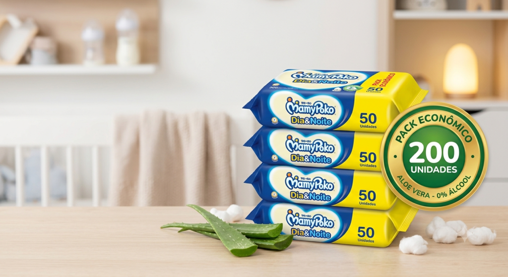 Pack Lenços Umedecidos MamyPoko 200 unidades em oferta